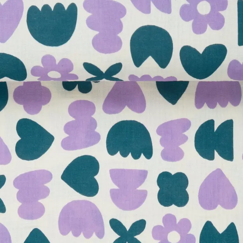 ORGANIC DOUBLE GAUZE SHAPES purple Aktuell