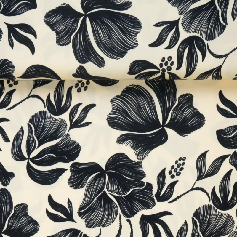 Aktuell ECOVERO TWILL LOA black/ivory