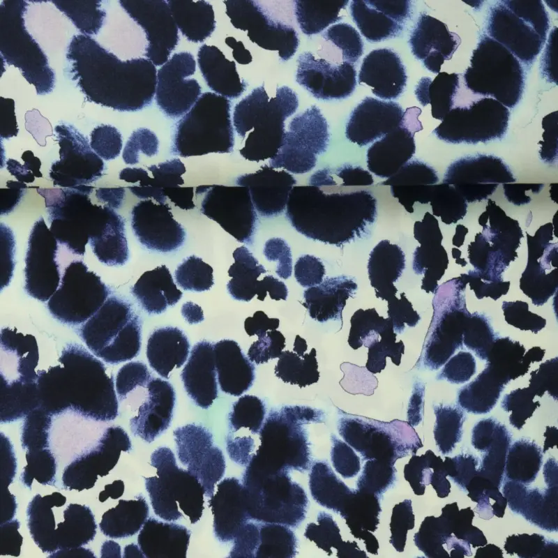 VISCOSE BLUE ANIMAL PRINT Neue Ware