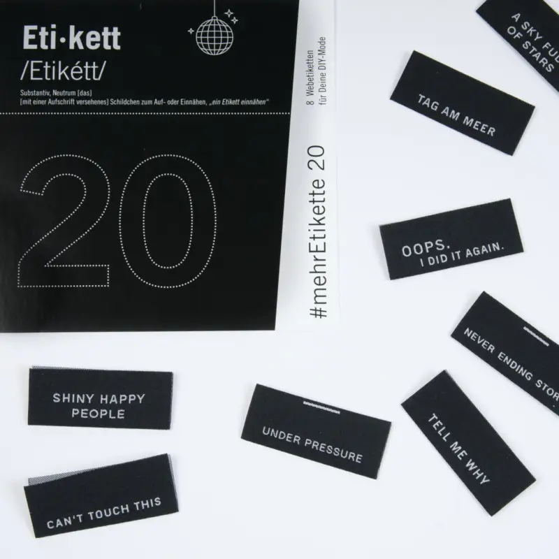 WOVEN LABEL #MEHRETIKETTE (8pc) 20. EDITION ART Top-Seller