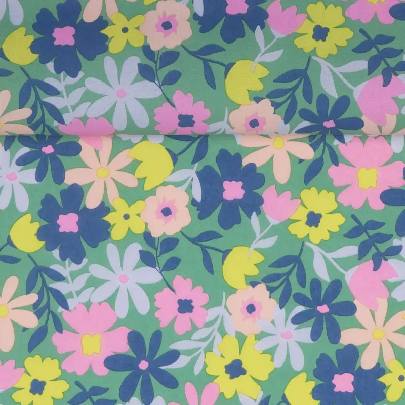 BESCHICHTETE BAUMWOLLE FLOWERS mint Mega-Angebot