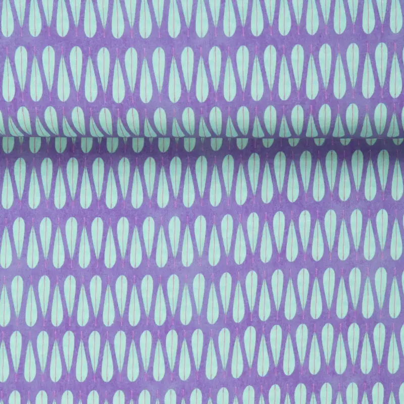 Neu POPLIN LITTLE FEATHERS violet