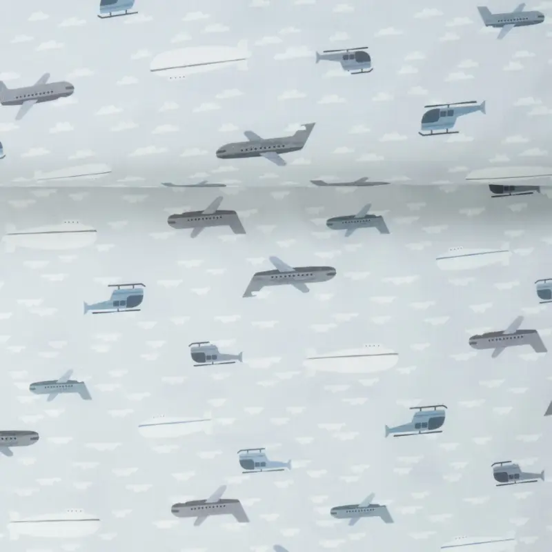 POPLIN PLANES light grey Markenware
