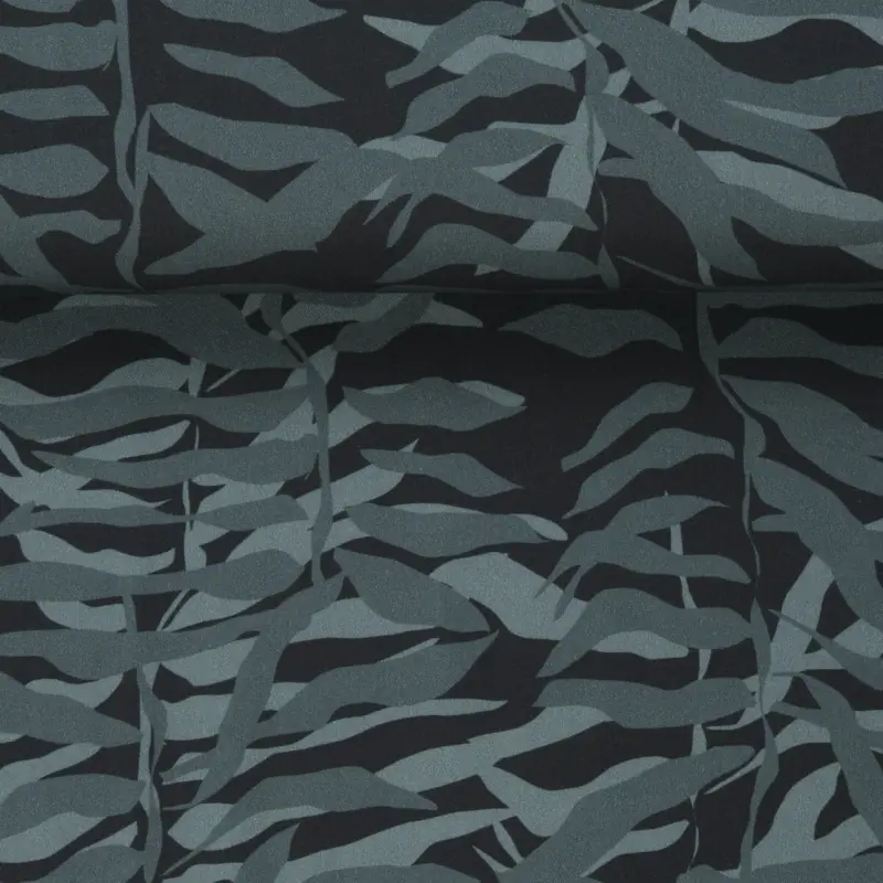 Neu Im Sortiment VISCOSE TWILL FERN black