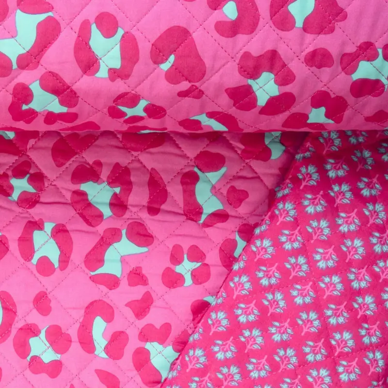 QUILTED COTTON LEOPARD fuchsia Markenware