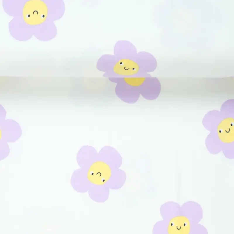 Super-Preis JERSEY CUTE FLOWER ecru