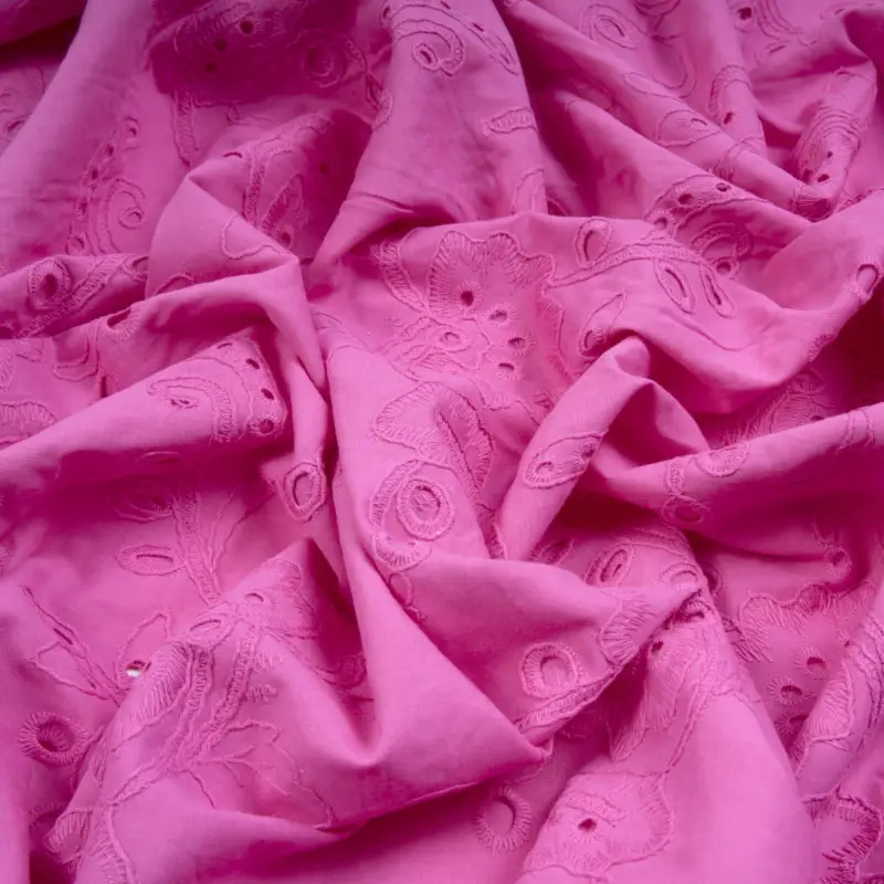 POPELINE BESTICKT VINE pink Sichere Zahlung