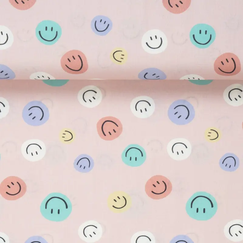 Neuheit POPLIN SMILEY EMOTICONS rose