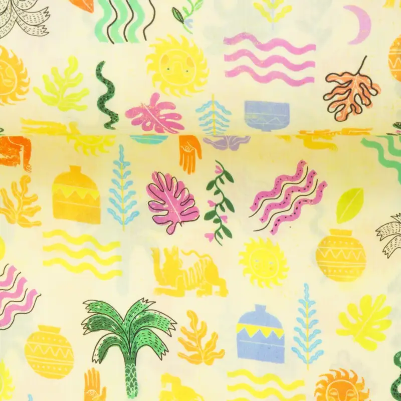 VISCOSE SUMMER VIBES soft yellow Billig