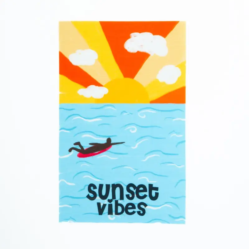 Nur Heute PANEL JERSEY SUNSET VIBES white