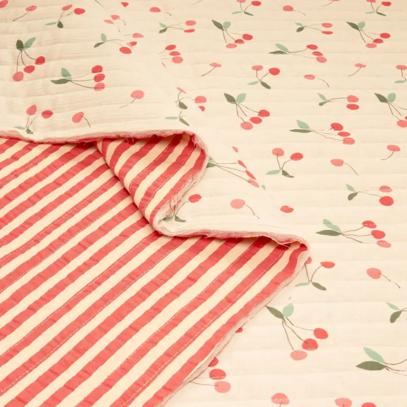 QUILTED CHERRY STRIPES sand Ausverkauf