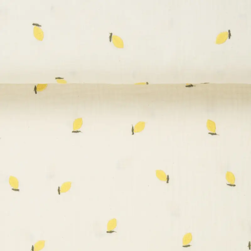 Echt DOUBLE GAUZE EMBROIDERY LEMON natural
