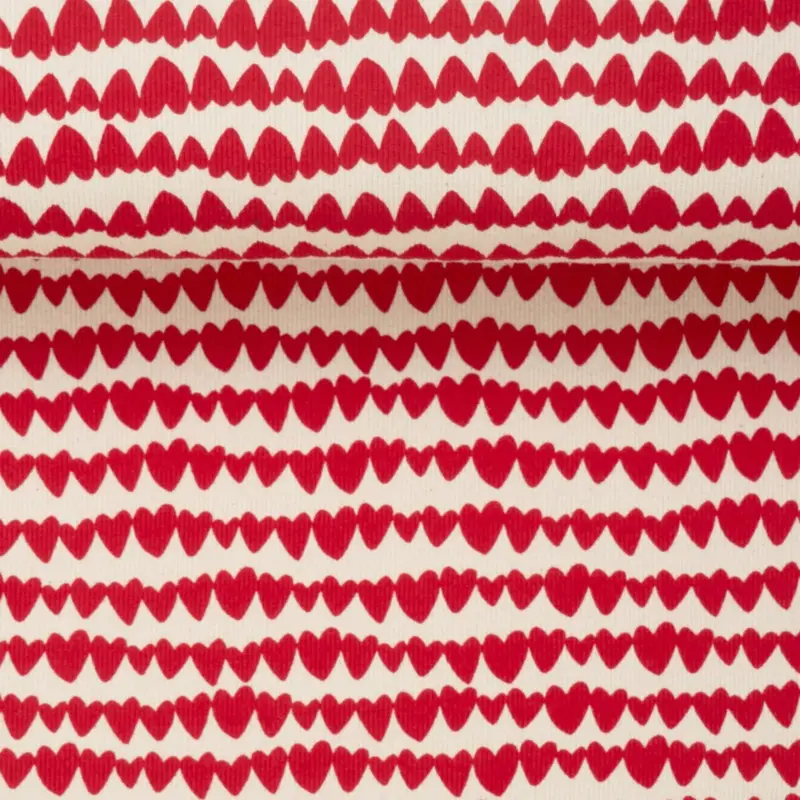 Abverkauf ORGANIC RIB JERSEY HEARTS natural