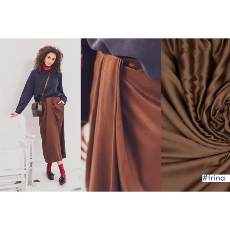 LYOCELL SATIN SOLID brown Finale Aktion