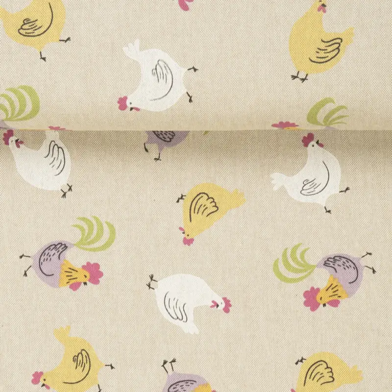 CANVAS LINENLOOK ROOSTER AND CHICK Mega-Angebot
