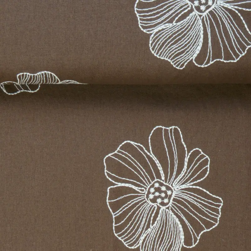 Knallerangebot VISKOSE/LEINEN BLUME STICK brown