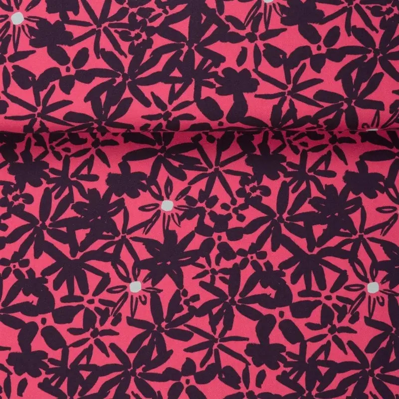 Heißes Angebot mind. 1,44m von ECOVERO LEIA CREPE FLOWERY CHRIMSON