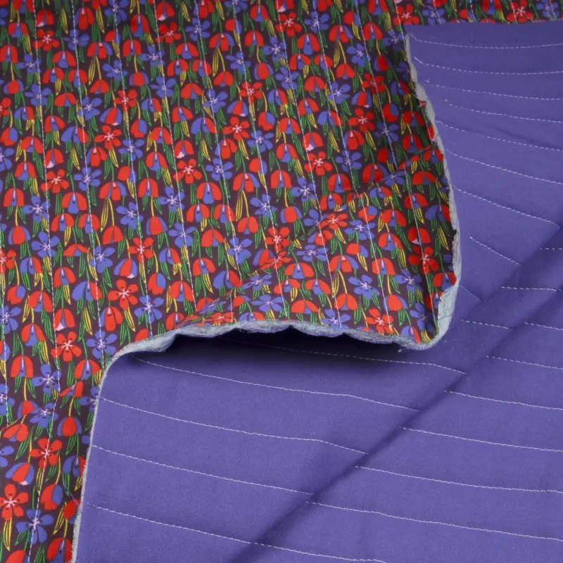 Nur Für Kurze Zeit QUILTED COTTON FLOWER MEADOW violet