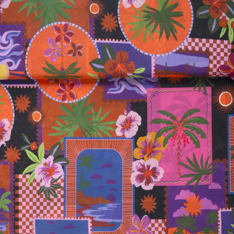 LIGHTWEIGHT COTTON COLOURFUL PATCHWORK pink Solange Der Vorrat Reicht