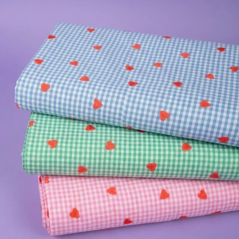 POPLIN CHECKS HEART Top-Angebot
