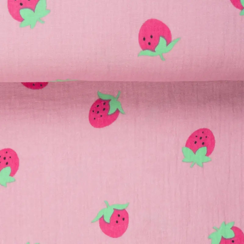 DOUBLE GAUZE SWEET STRAWBERRY mauve Sichere Zahlung