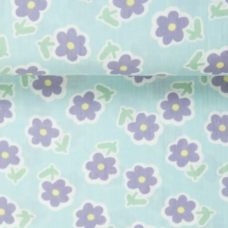 DOUBLE GAUZE BLUME sky Bestpreis