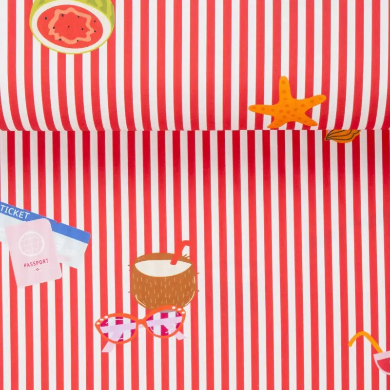 Beliebt POPLIN STRIPES VACATION red
