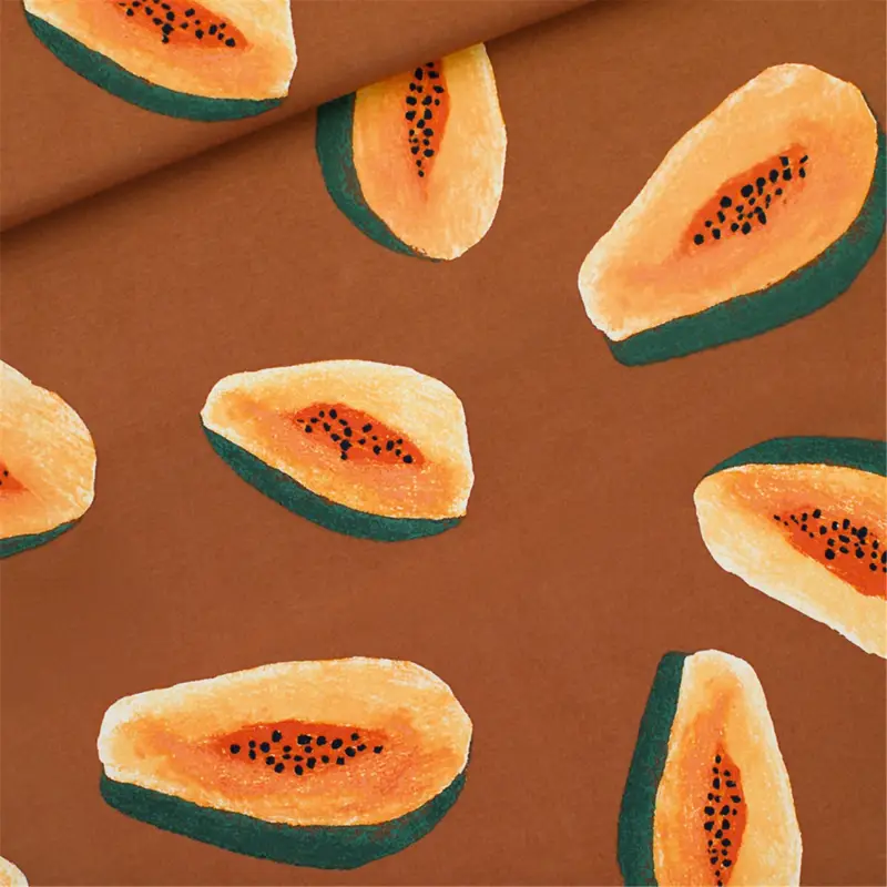 Bestpreis FRENCH TERRY PAPAYAS Glazed Ginger Brown