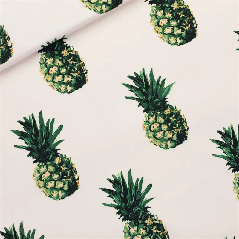 Knallerangebot FRENCH TERRY PINEAPPLES Papyrus Crème