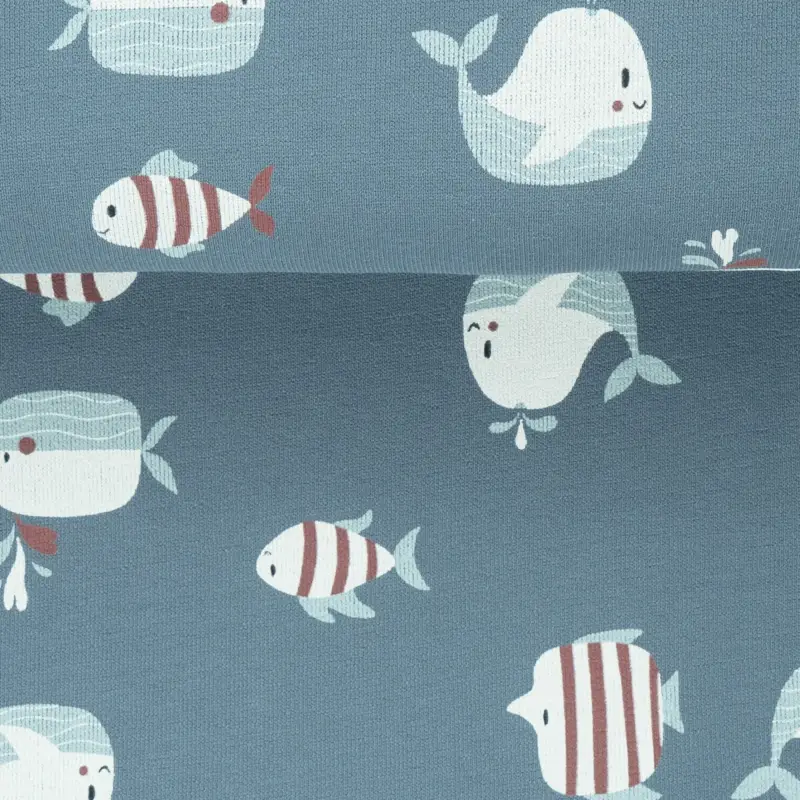 Wochenendangebot TERRY CREPE FISH blue