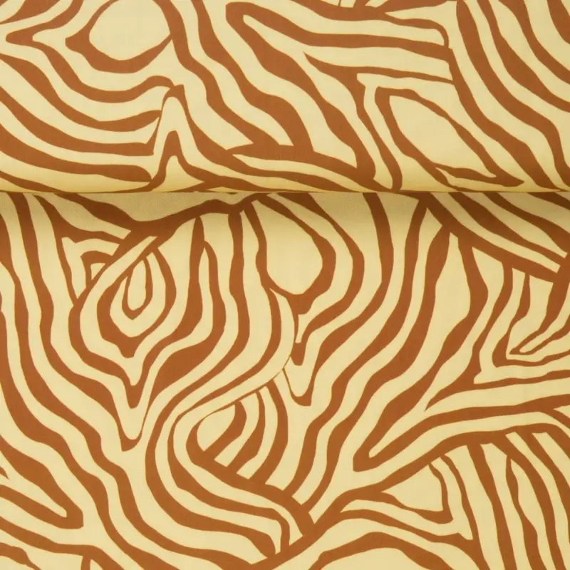 Top-Seller mind. 1,20m von VISCOSE TWILL KURVEDE LINJER caramel/gold