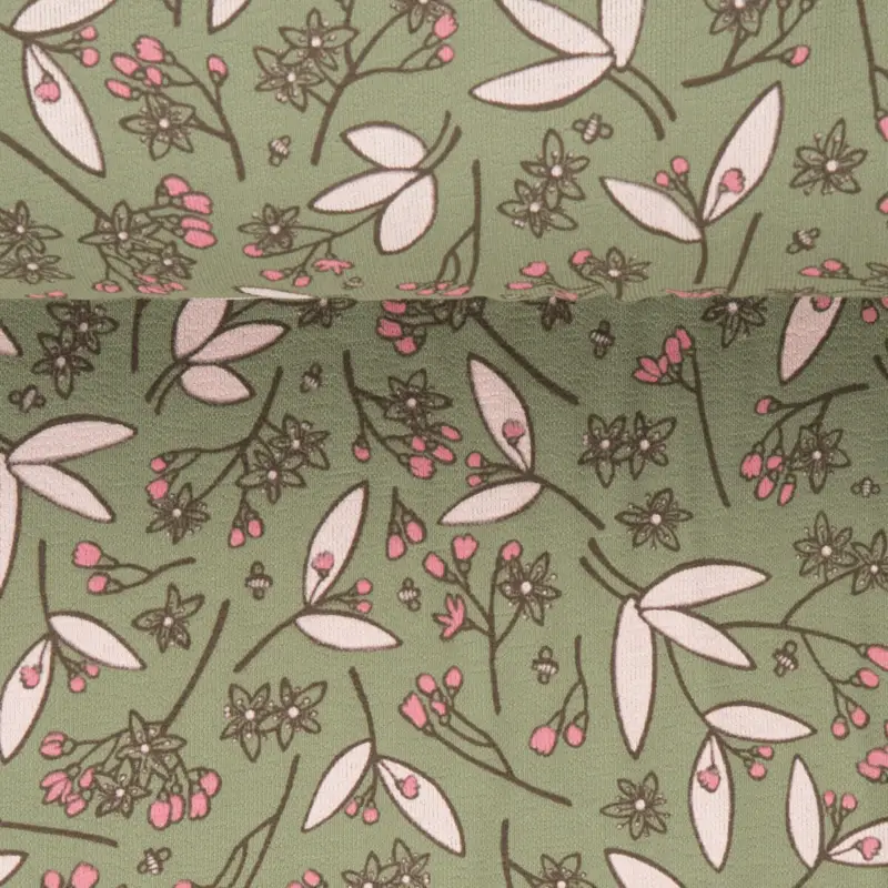 Begrenztes Angebot TERRY CREPE FLOWERS sage