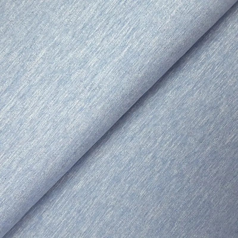 113x140 * Joggingsweat * hellblau melange * angeraut * leichte Qualität * RESTSTÜCK Neu Im Sortiment