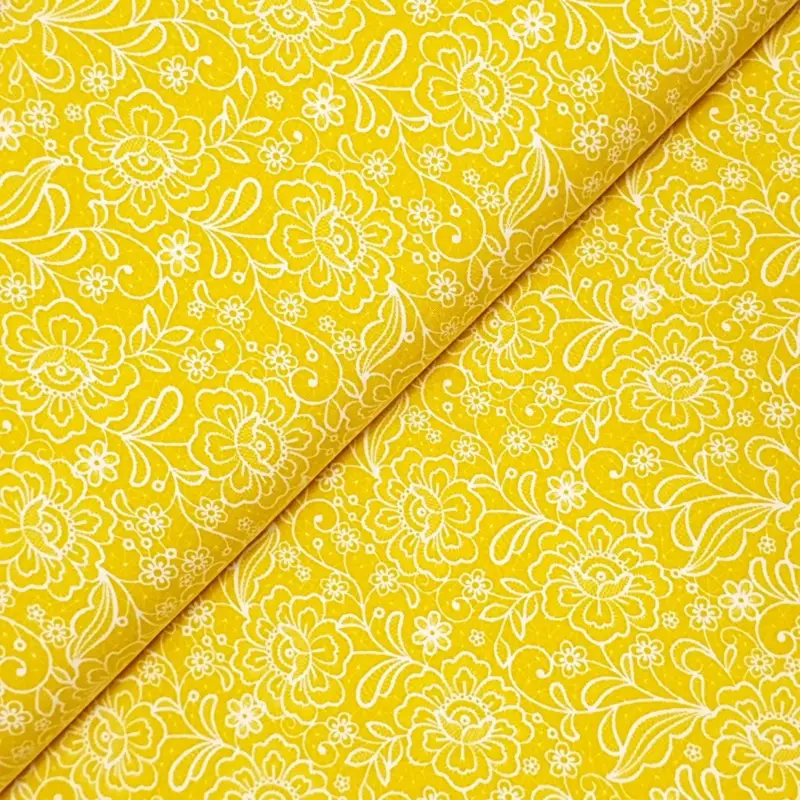 115x150 * Jersey * Lace * gelb * RESTSTÜCK Neu Im Sortiment