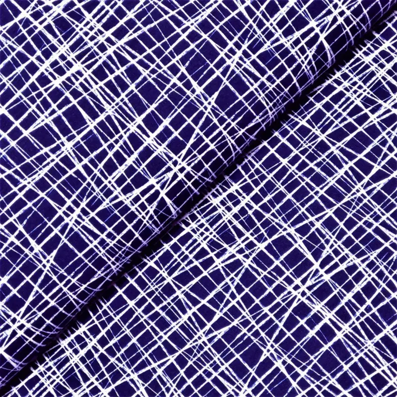 Ausverkauf 97x150 * Jersey * Criss Cross LARGE * navy / weiß * RESTSTÜCK