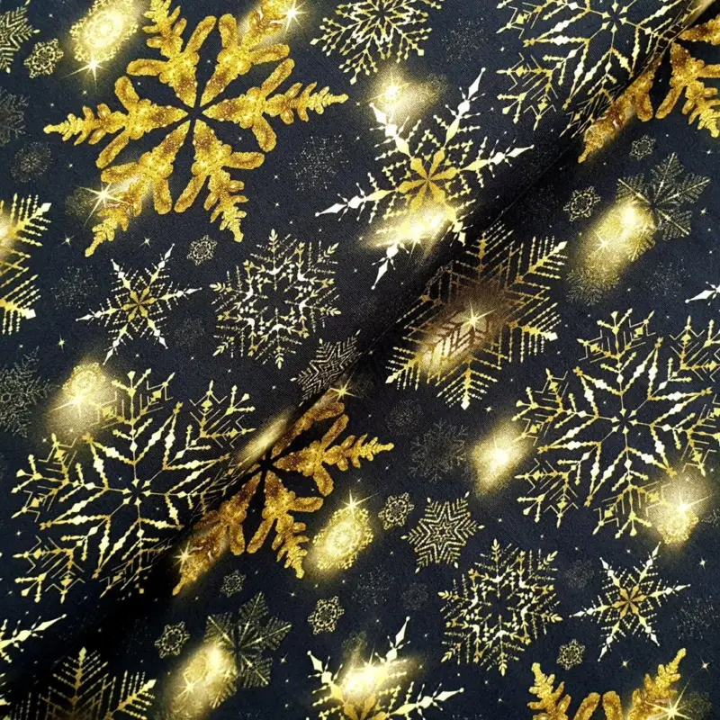 72x160 * Jersey * goldene Kristalle auf schwarz * Digitaldruck * Bioqualität * RESTSTÜCK Sale