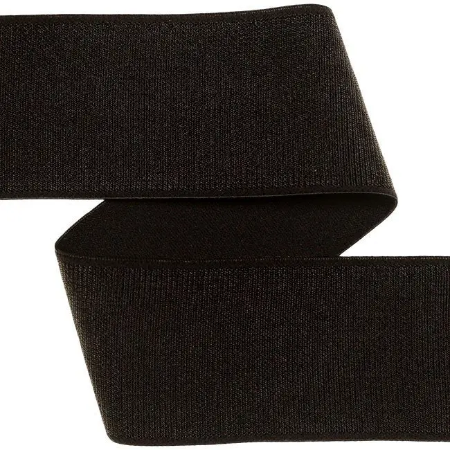 44cm * Gummiband * Velour Satinglanz * 40mm * schwarz * RESTSTÜCK Zertifiziert