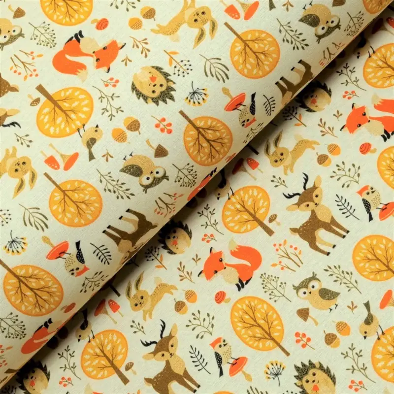 Neuheit 34x145 * Alpenfleece * Waldtiere * ivory * RESTSTÜCK