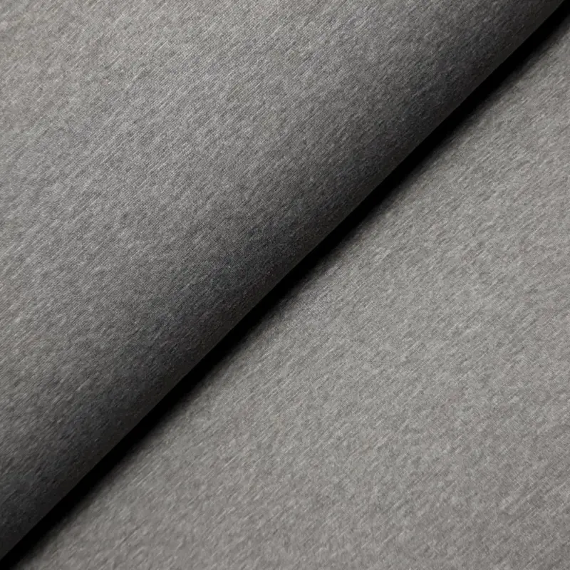48x145 - Alpenfleece - Kuschelsweat - mittelgrau melange - RESTSTÜCK Schneller Versand