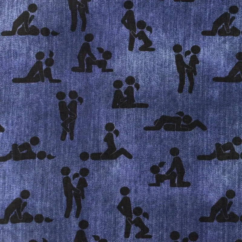 Knallerangebot SONDERANGEBOT - Jersey "Kamasutra" Looks like Denim - dark blue - SALE