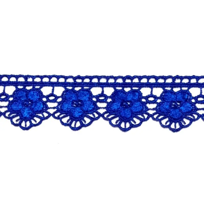 Markenprodukt Stickereispitze * Blume * kobalt