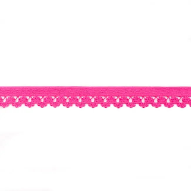 Preiswert Wäschegummi mit Spitzenabschluß * pink