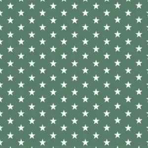 Nur Heute Baumwollstoff dark green mit weißen Sternen