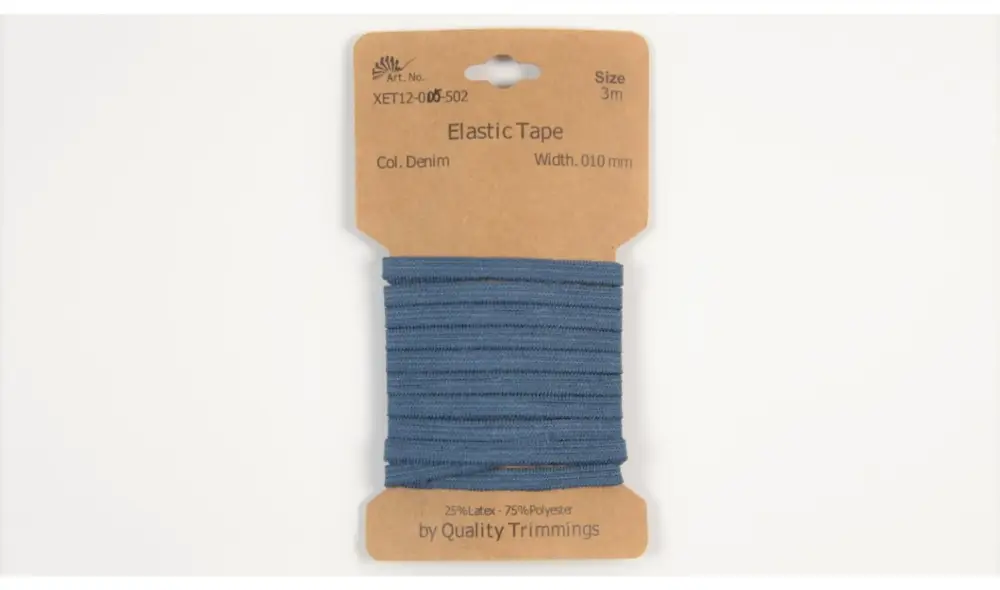 Karte 3m Elastik Gummi 5mm breit in jeansblau (502) Sofort Bestellen