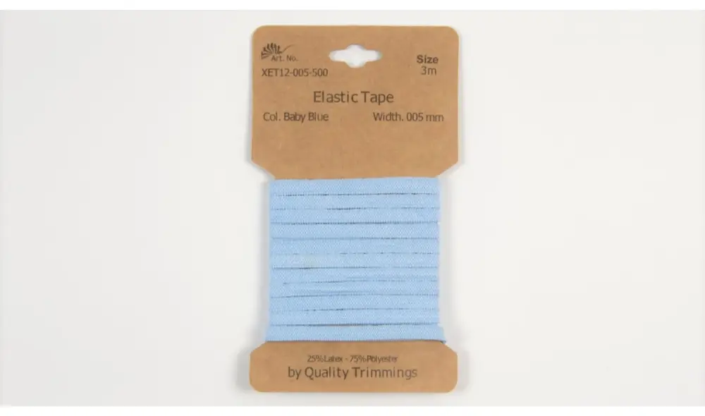 Karte 3m Elastik Gummi 5mm breit in baby blue (500) Markenware