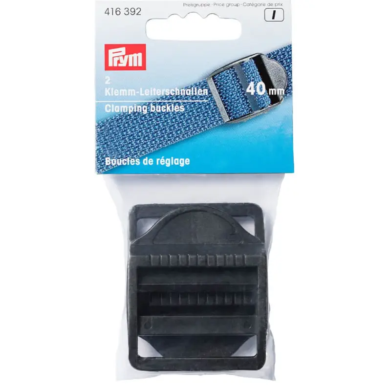 Preisreduziert Prym 2 Klemm-Leiterschnallen 40mm schwarz