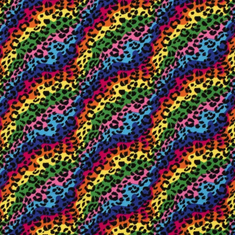 Karnevalsstoff Burlington mit Leopardenmuster - bunt Preiswert