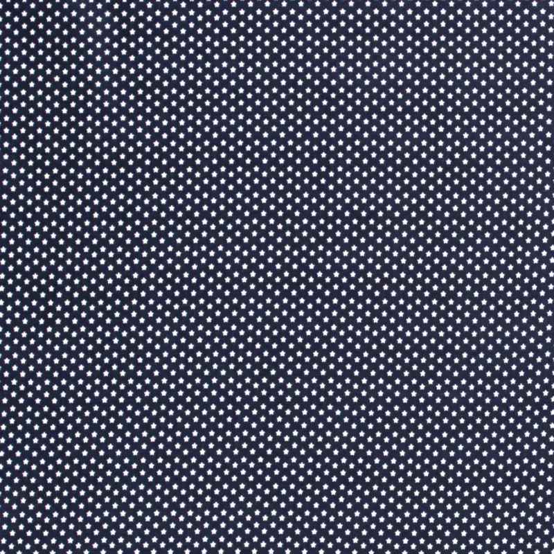 Preiswert Baumwollstoff (Popeline) "Sunny" mit Mini Sternen - navy (408)