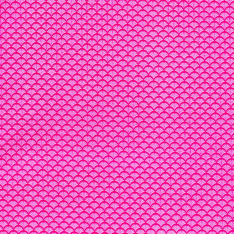 Baumwollstoff (Popeline) "Sunny" mit grafischen Wellen - pink (317) Markenprodukt