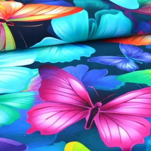 Zertifiziert Digitaljersey Eigenproduktion "Colorful Butterflies XXL" mit großen bunten Schmetterlingen